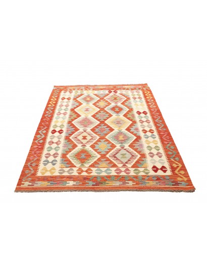 Tappeto Kilim Afghanistan giallo rosso 128x188