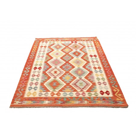Tappeto Kilim Afghanistan giallo rosso 128x188