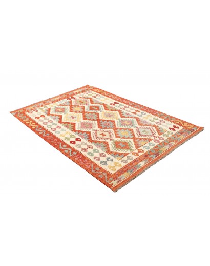 Tappeto Kilim Afghanistan giallo rosso 128x188