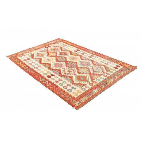 Tappeto Kilim Afghanistan giallo rosso 128x188