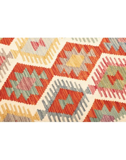 Tappeto Kilim Afghanistan giallo rosso 128x188