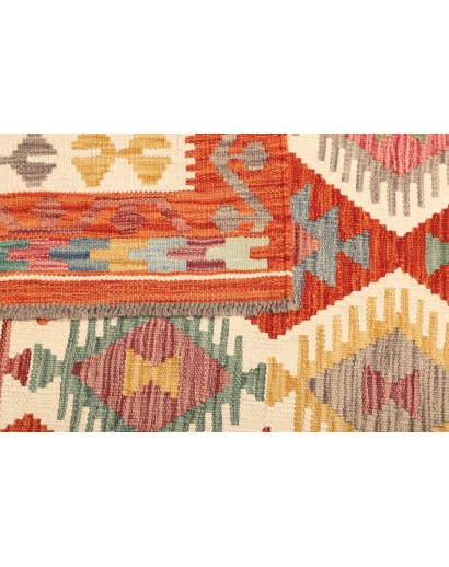 Tappeto Kilim Afghanistan giallo rosso 128x188