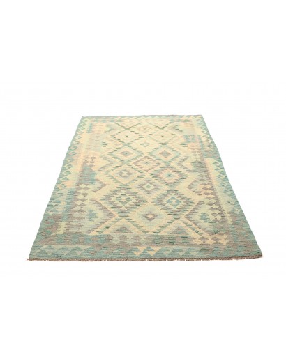 Tappeto Kilim Afghanistan bianco verde 125x182