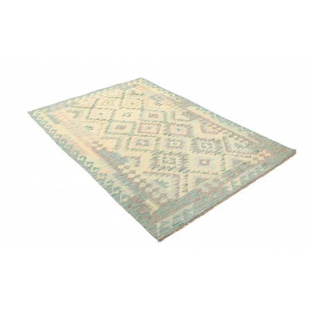 Tappeto Kilim Afghanistan bianco verde 125x182