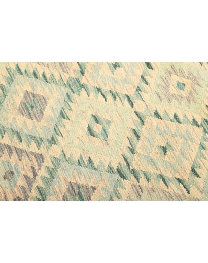 Tappeto Kilim Afghanistan bianco verde 125x182