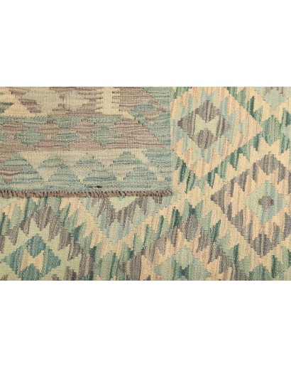 Tappeto Kilim Afghanistan bianco verde 125x182