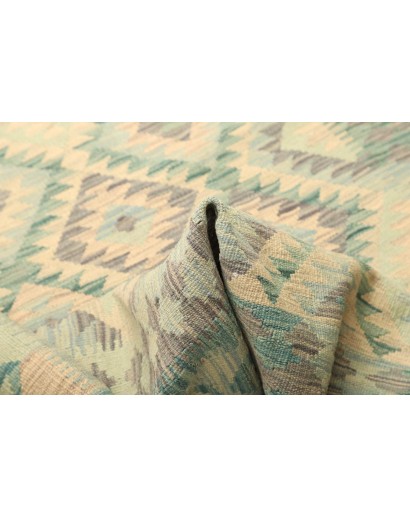Tappeto Kilim Afghanistan bianco verde 125x182