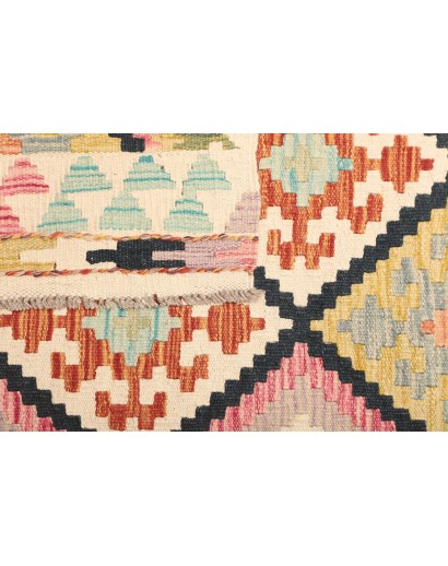 Tappeto Kilim Afghanistan beige azzurro 98x183