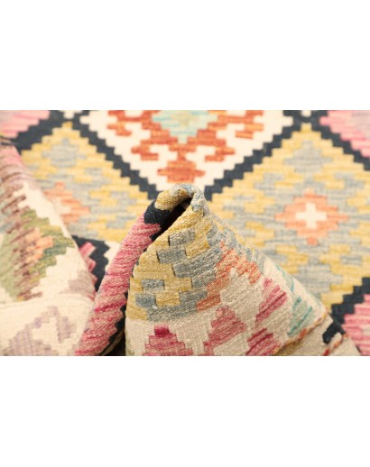 Tappeto Kilim Afghanistan beige azzurro 98x183