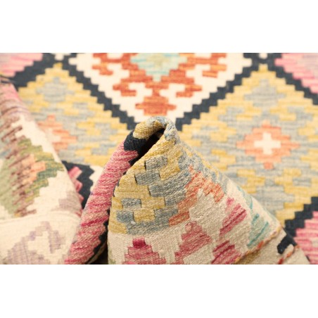 Tappeto Kilim Afghanistan beige azzurro 98x183