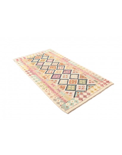 Tappeto Kilim Afghanistan giallo azzurro 104x188