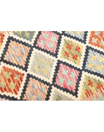 Tappeto Kilim Afghanistan giallo azzurro 104x188