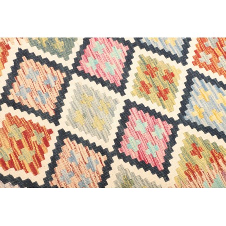 Tappeto Kilim Afghanistan giallo azzurro 104x188
