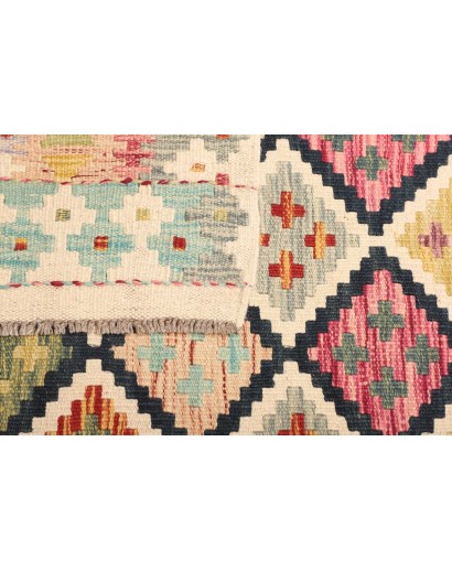 Tappeto Kilim Afghanistan giallo azzurro 104x188