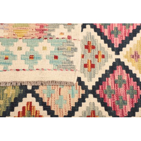 Tappeto Kilim Afghanistan giallo azzurro 104x188