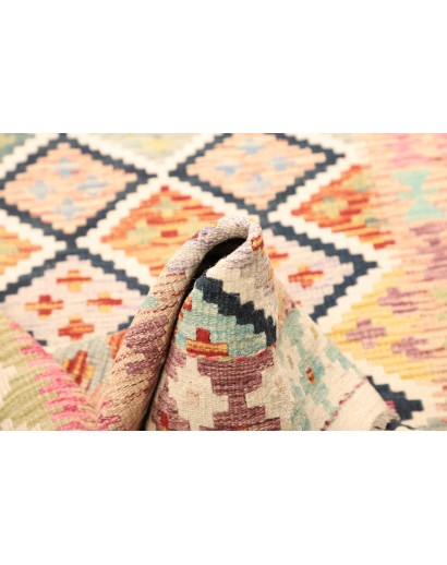 Tappeto Kilim Afghanistan giallo azzurro 104x188