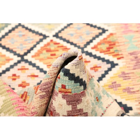 Tappeto Kilim Afghanistan giallo azzurro 104x188