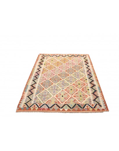 Tappeto Kilim Afghanistan giallo rosso 128x184