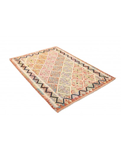 Tappeto Kilim Afghanistan giallo rosso 128x184