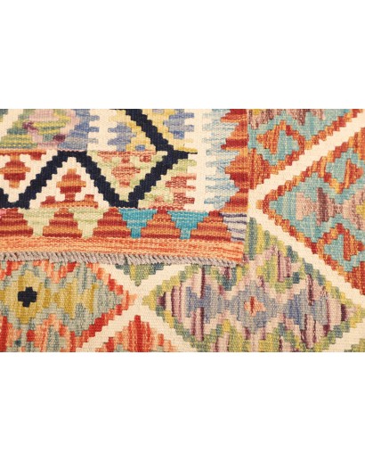 Tappeto Kilim Afghanistan giallo rosso 128x184