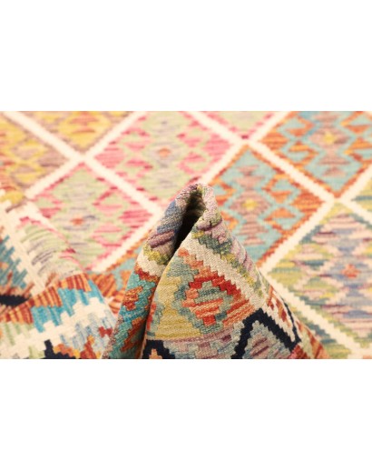Tappeto Kilim Afghanistan giallo rosso 128x184