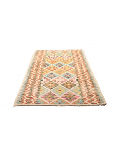 Tappeto Kilim Afghanistan giallo bianco 125x159