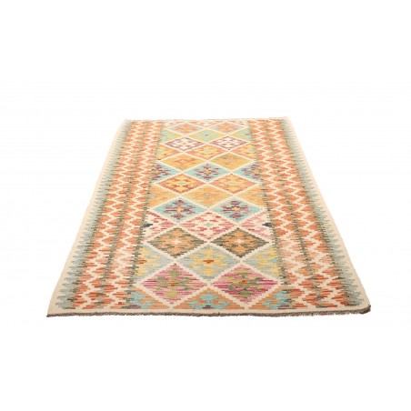 Tappeto Kilim Afghanistan giallo bianco 125x159
