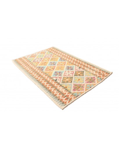 Tappeto Kilim Afghanistan giallo bianco 125x159