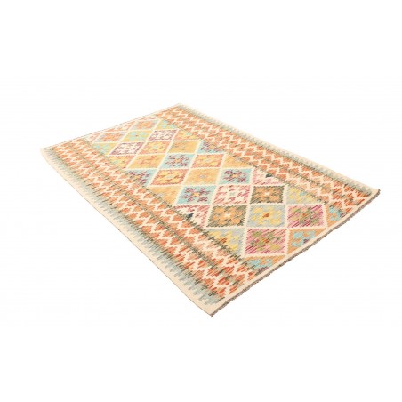 Tappeto Kilim Afghanistan giallo bianco 125x159
