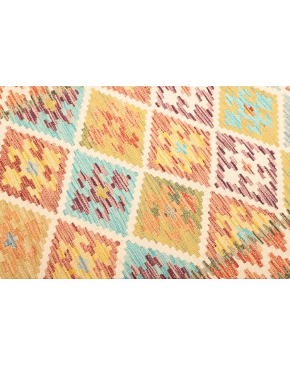 Tappeto Kilim Afghanistan giallo bianco 125x159