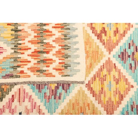 Tappeto Kilim Afghanistan giallo bianco 125x159