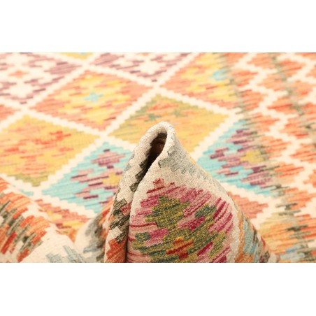 Tappeto Kilim Afghanistan giallo bianco 125x159