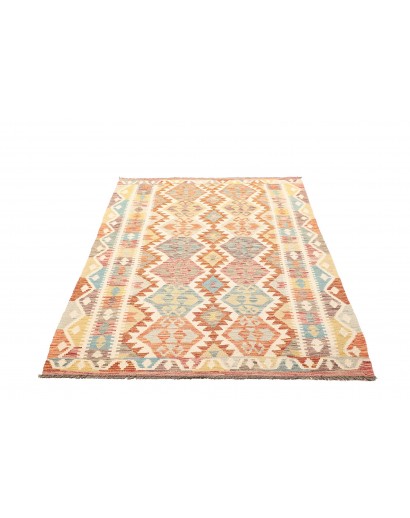 Tappeto Kilim Afghanistan giallo arancione 124x175