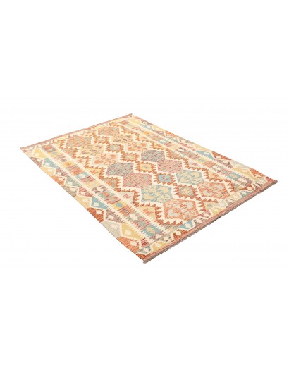 Tappeto Kilim Afghanistan giallo arancione 124x175