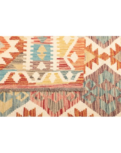 Tappeto Kilim Afghanistan giallo arancione 124x175