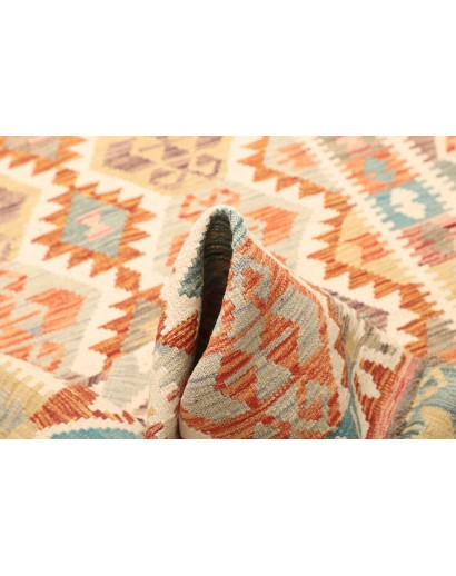 Tappeto Kilim Afghanistan giallo arancione 124x175