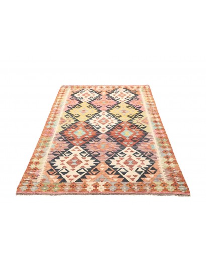 Tappeto Kilim Afghanistan giallo grigio 119x189