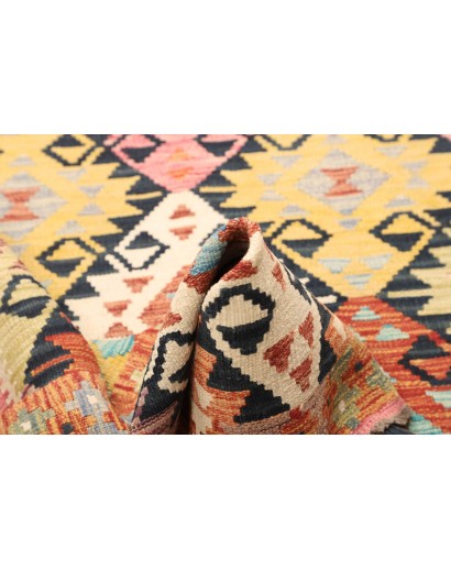 Tappeto Kilim Afghanistan giallo grigio 119x189