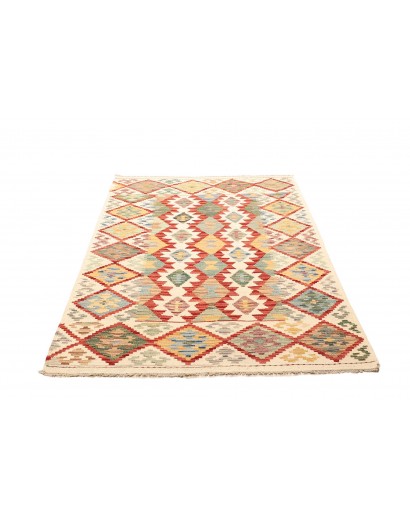 Tappeto Kilim Afghanistan giallo rosso 123x176