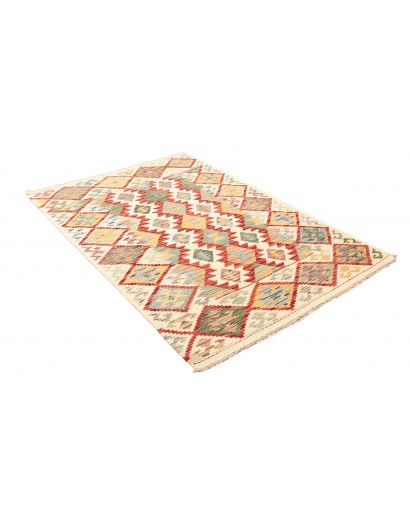 Tappeto Kilim Afghanistan giallo rosso 123x176