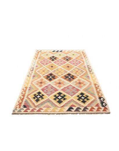 Tappeto Kilim Afghanistan giallo arancione 120x197