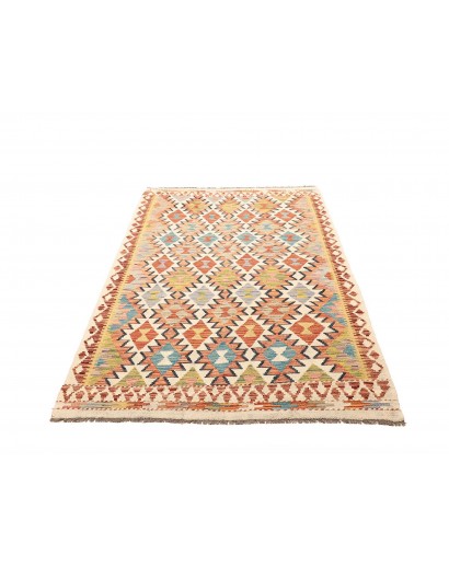 Tappeto Kilim Afghanistan giallo azzurro 120x195