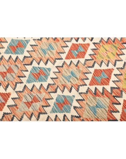 Tappeto Kilim Afghanistan giallo azzurro 120x195