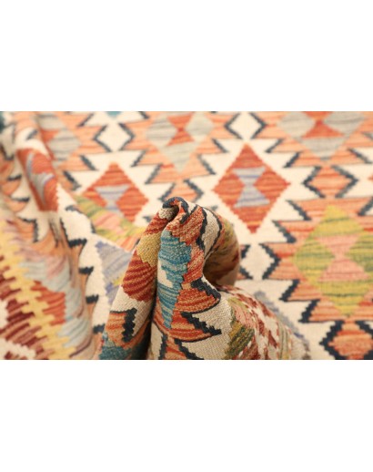 Tappeto Kilim Afghanistan giallo azzurro 120x195