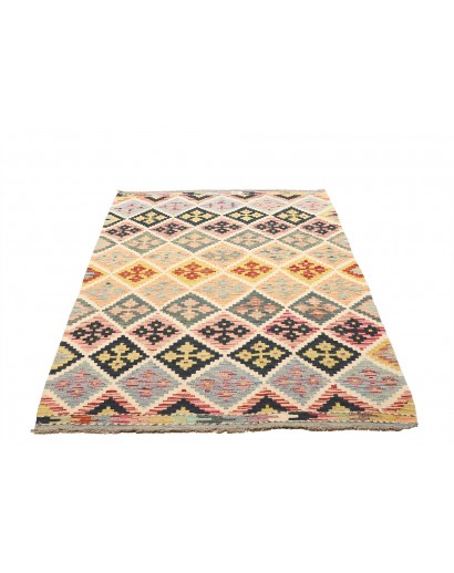 Tappeto Kilim Afghanistan bianco grigio 122x191