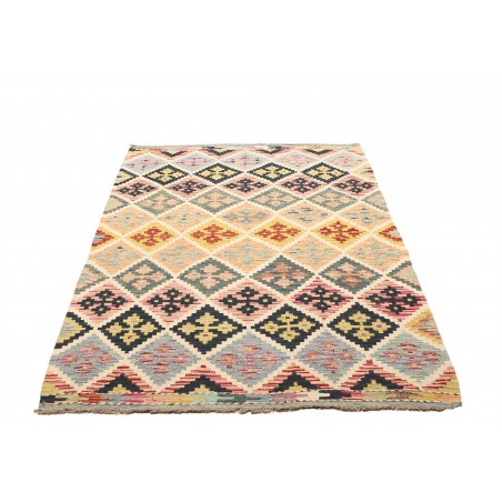Tappeto Kilim Afghanistan bianco grigio 122x191