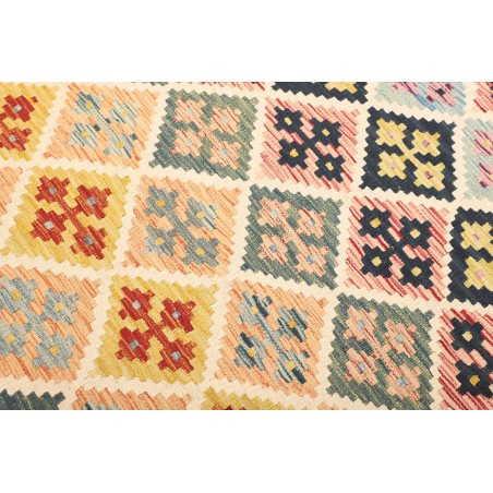 Tappeto Kilim Afghanistan bianco grigio 122x191