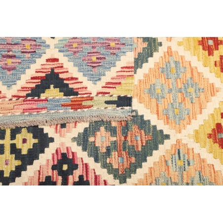 Tappeto Kilim Afghanistan bianco grigio 122x191