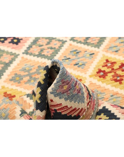 Tappeto Kilim Afghanistan bianco grigio 122x191