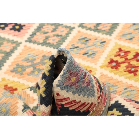 Tappeto Kilim Afghanistan bianco grigio 122x191